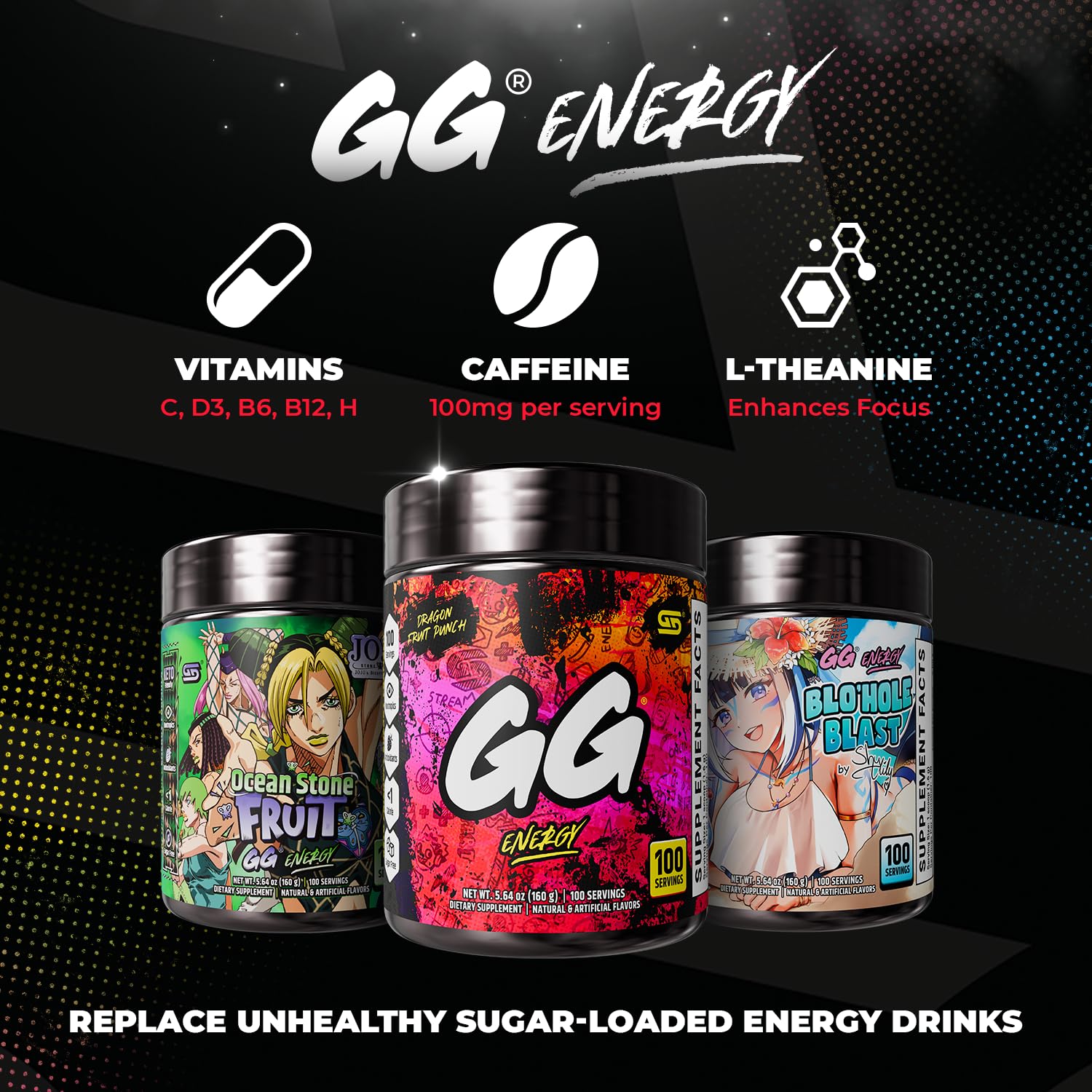 Gamer Supps scoop and tub beside ruler showing 100-serving scale