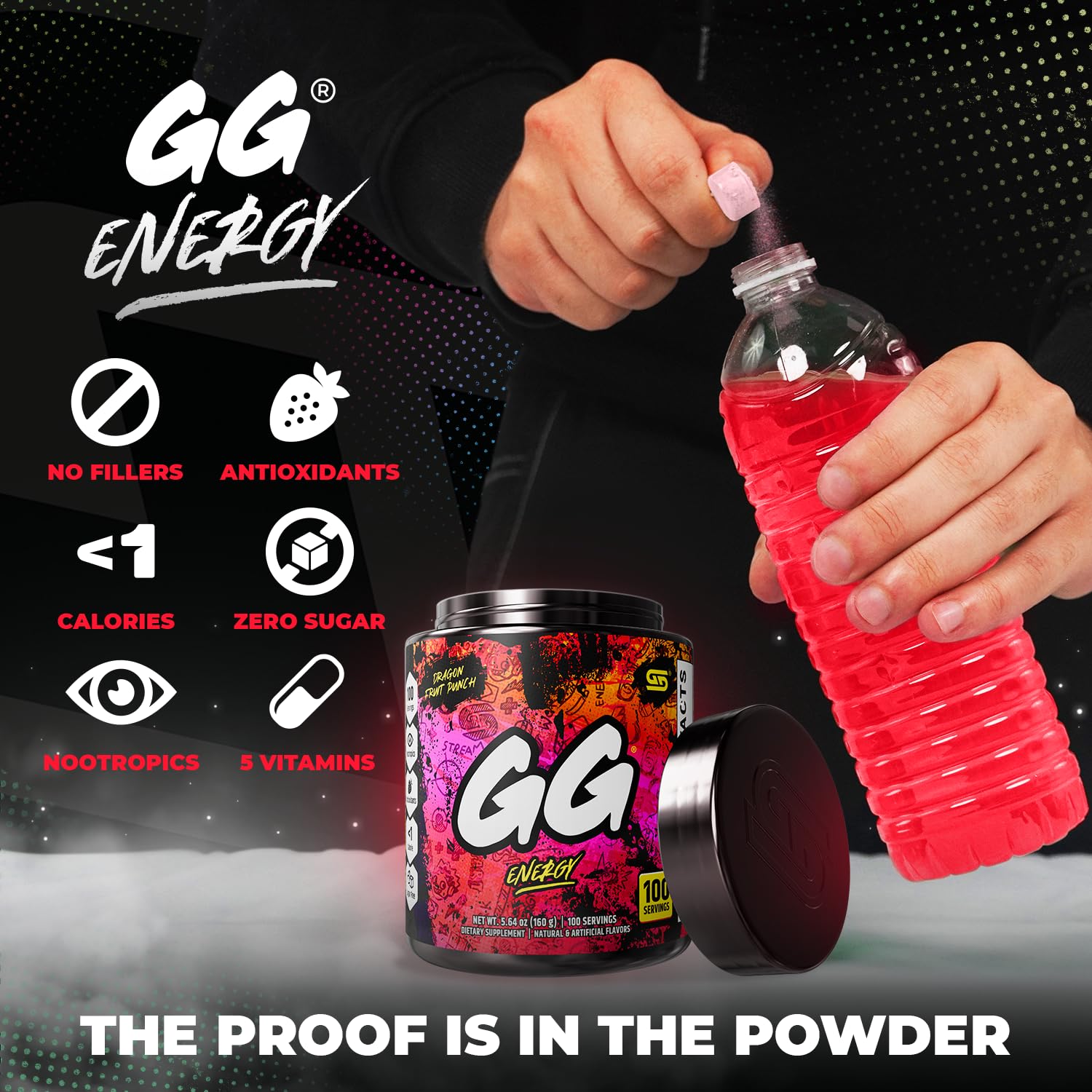 Gamer Supps powder texture close-up highlighting fine mixability and purity