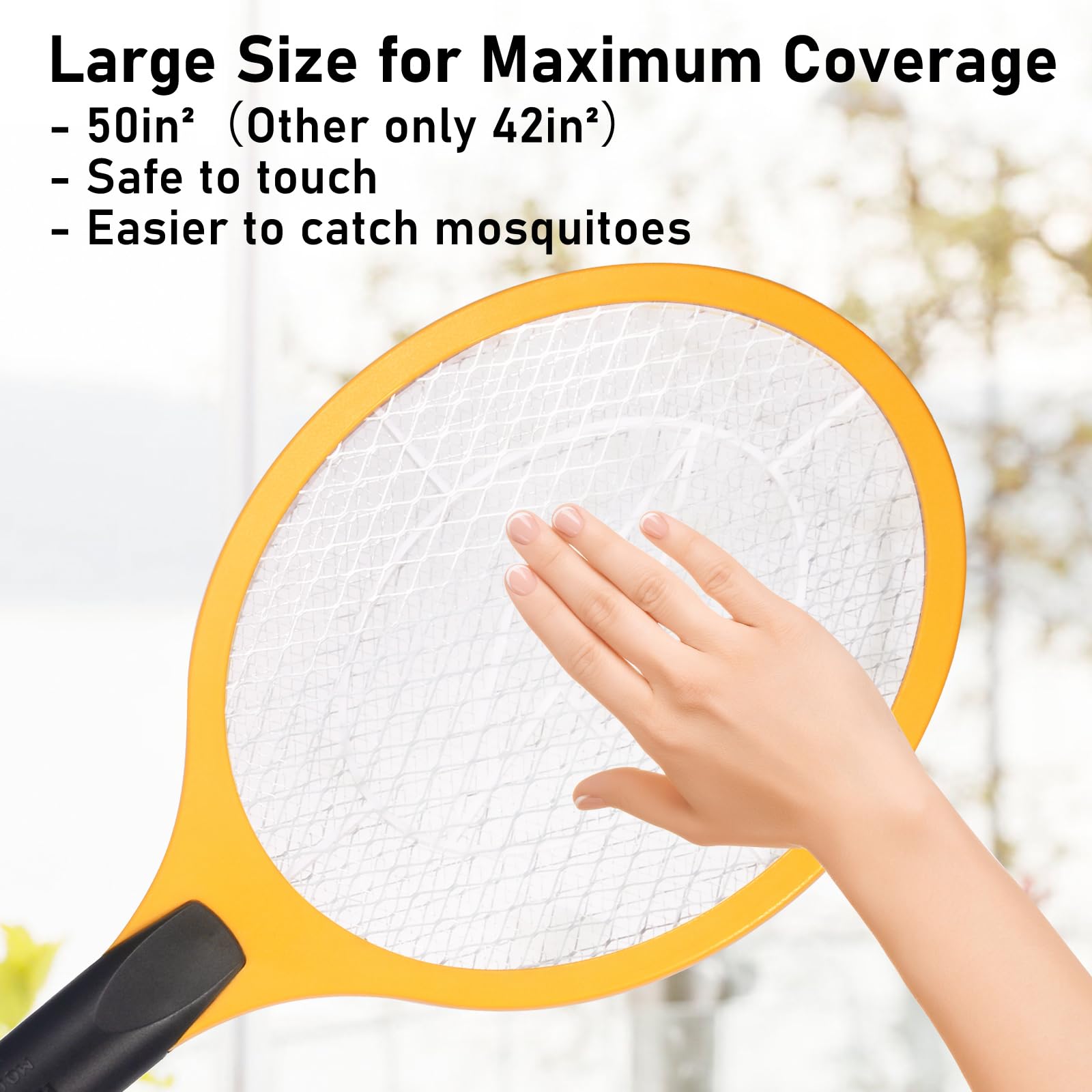 GameXcel racket next to a hand illustrating the 20-inch size and reach