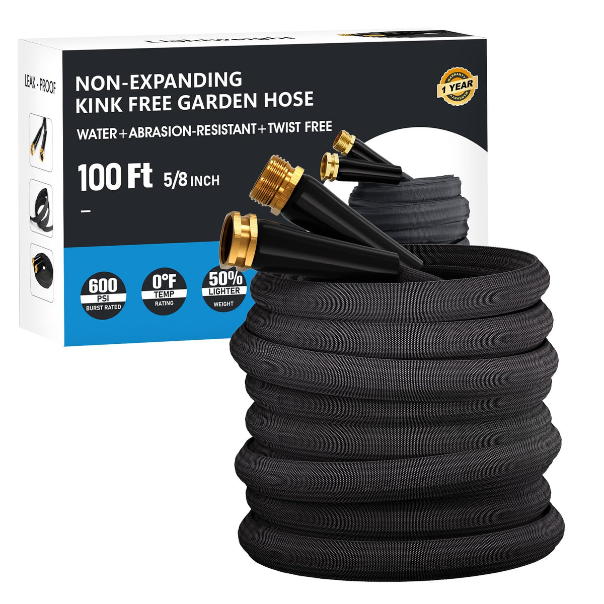 GAMSOD front view of full 100 ft hose showing lightweight design and easy reach