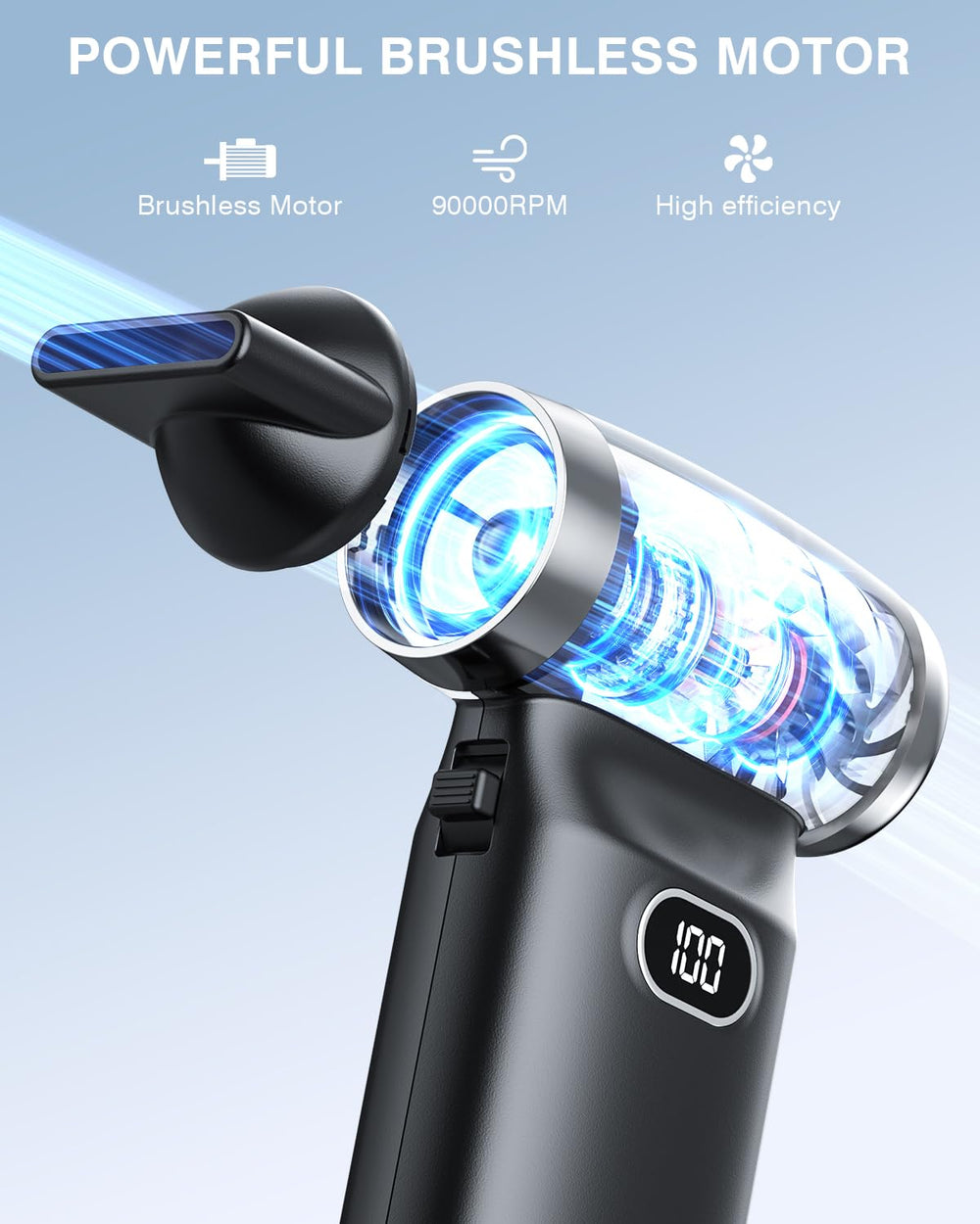 GANDASHI close-up of precision nozzle highlighting focused airflow for detailed cleaning