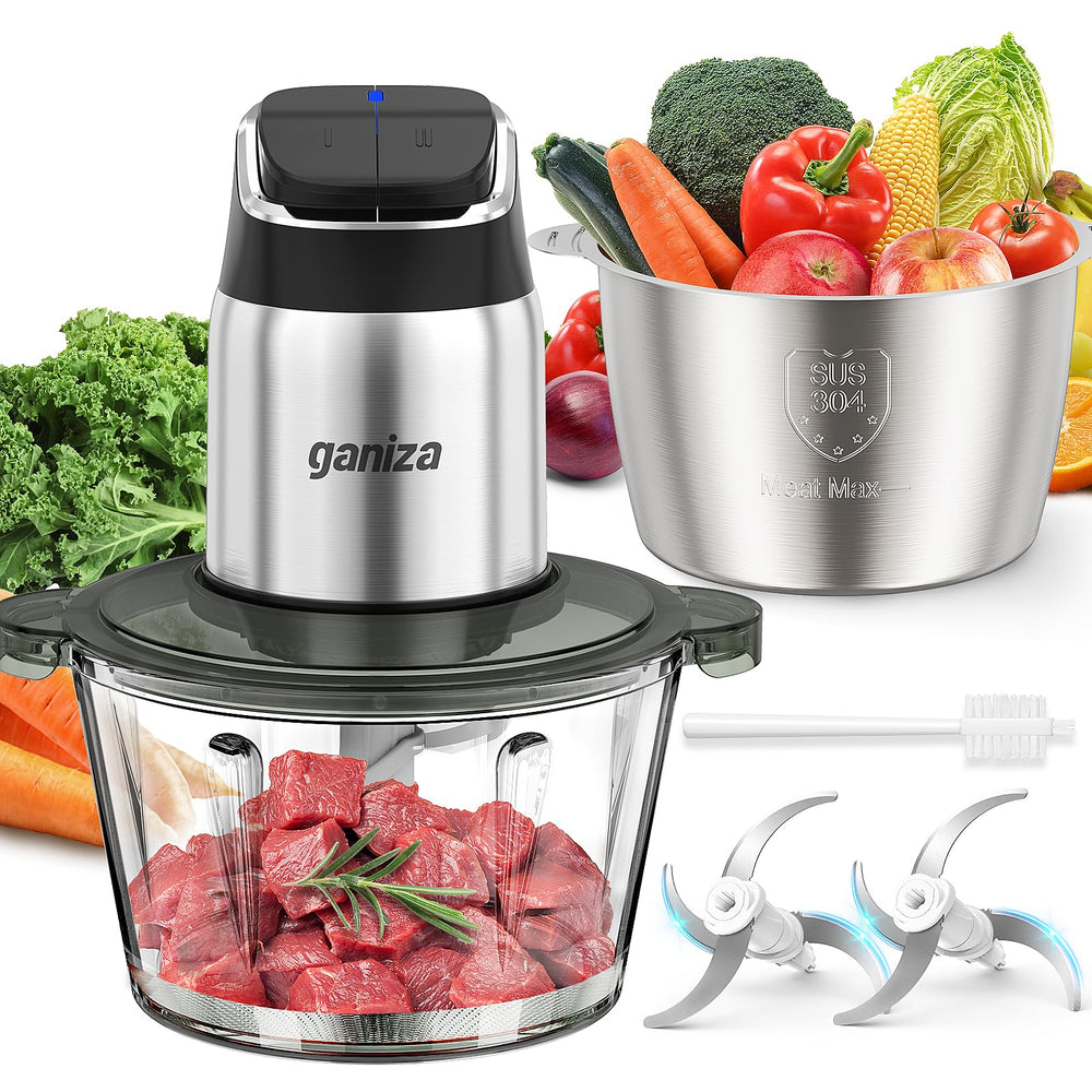 Ganiza front view with dual bowls showing versatility and fast prep