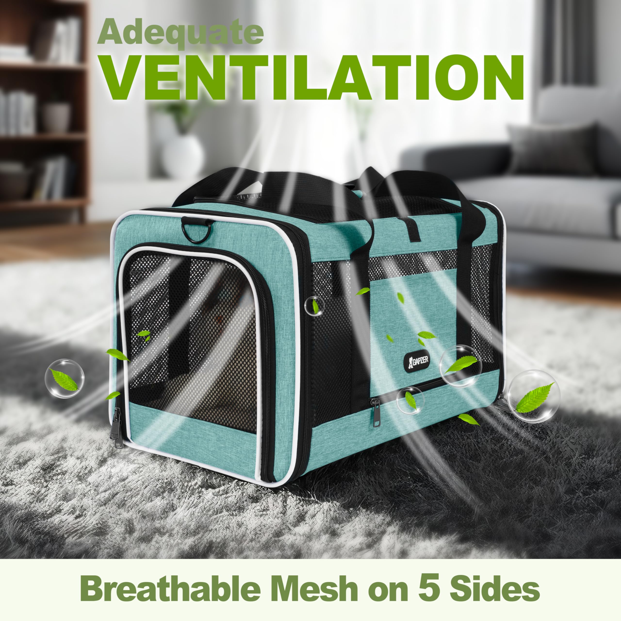 GAPZER side mesh ventilation panels, improves airflow and comfort