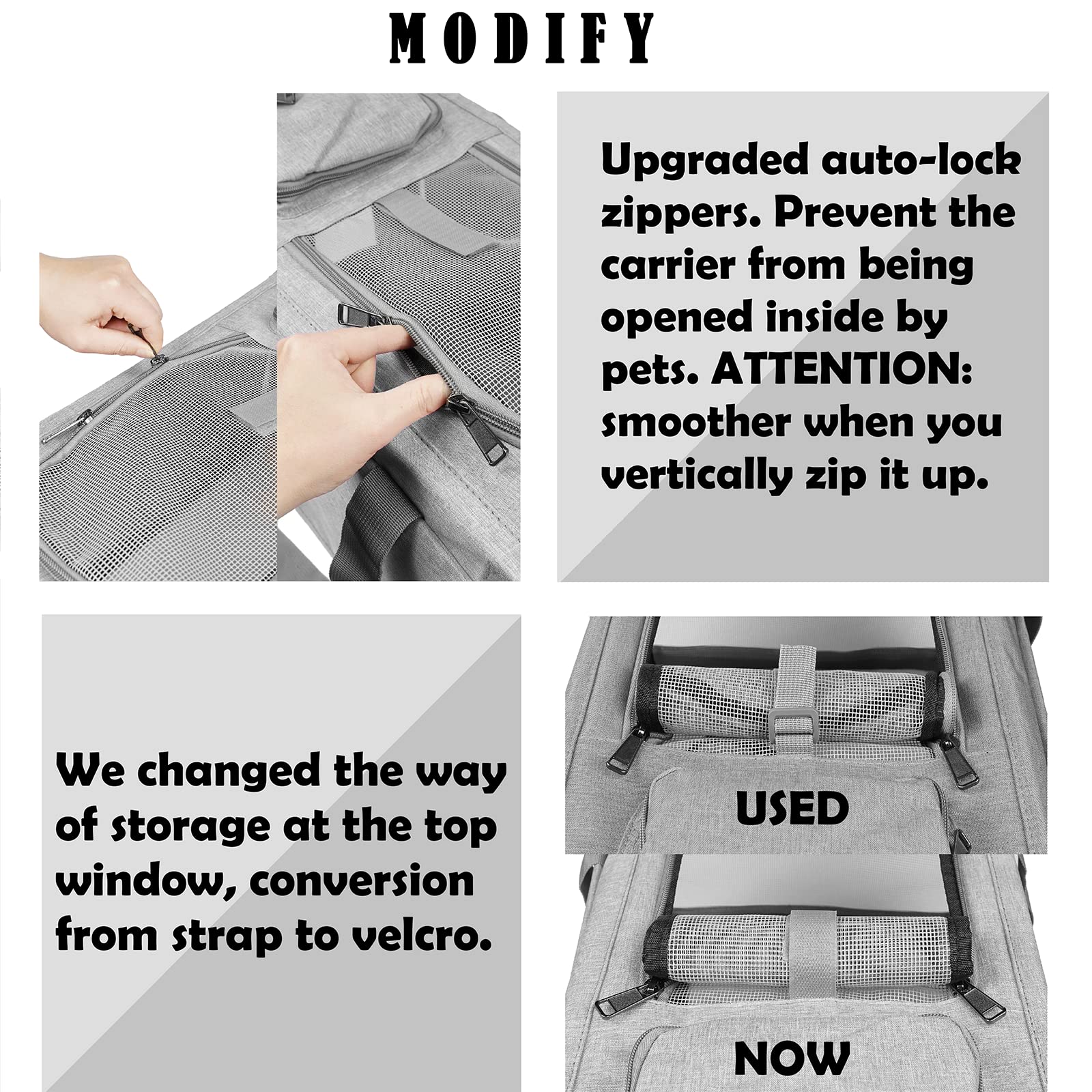 GAPZER top-entry open with cat inside showing easy loading and comfortable interior