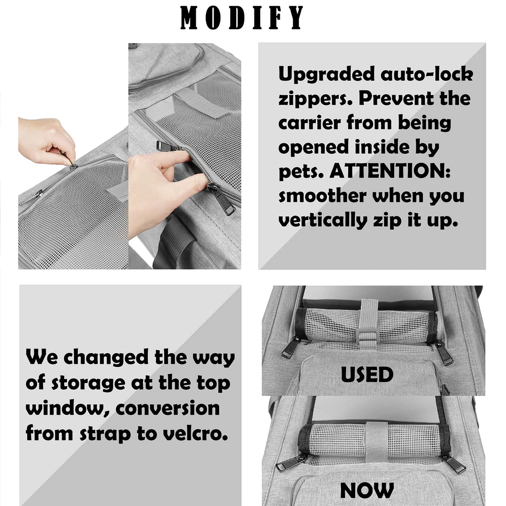 GAPZER top-entry open with cat inside showing easy loading and comfortable interior