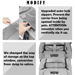 GAPZER top-entry open with cat inside showing easy loading and comfortable interior