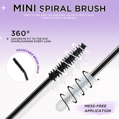 GAQQI glue applied to a lash cluster demonstrating neat application