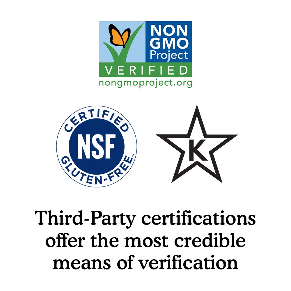 Garden of Life label nutritional panel detail emphasizing third-party certified ingredients