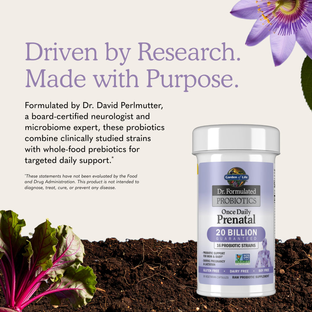 Garden of Life prebiotic fiber illustration emphasizing gut-nourishing support