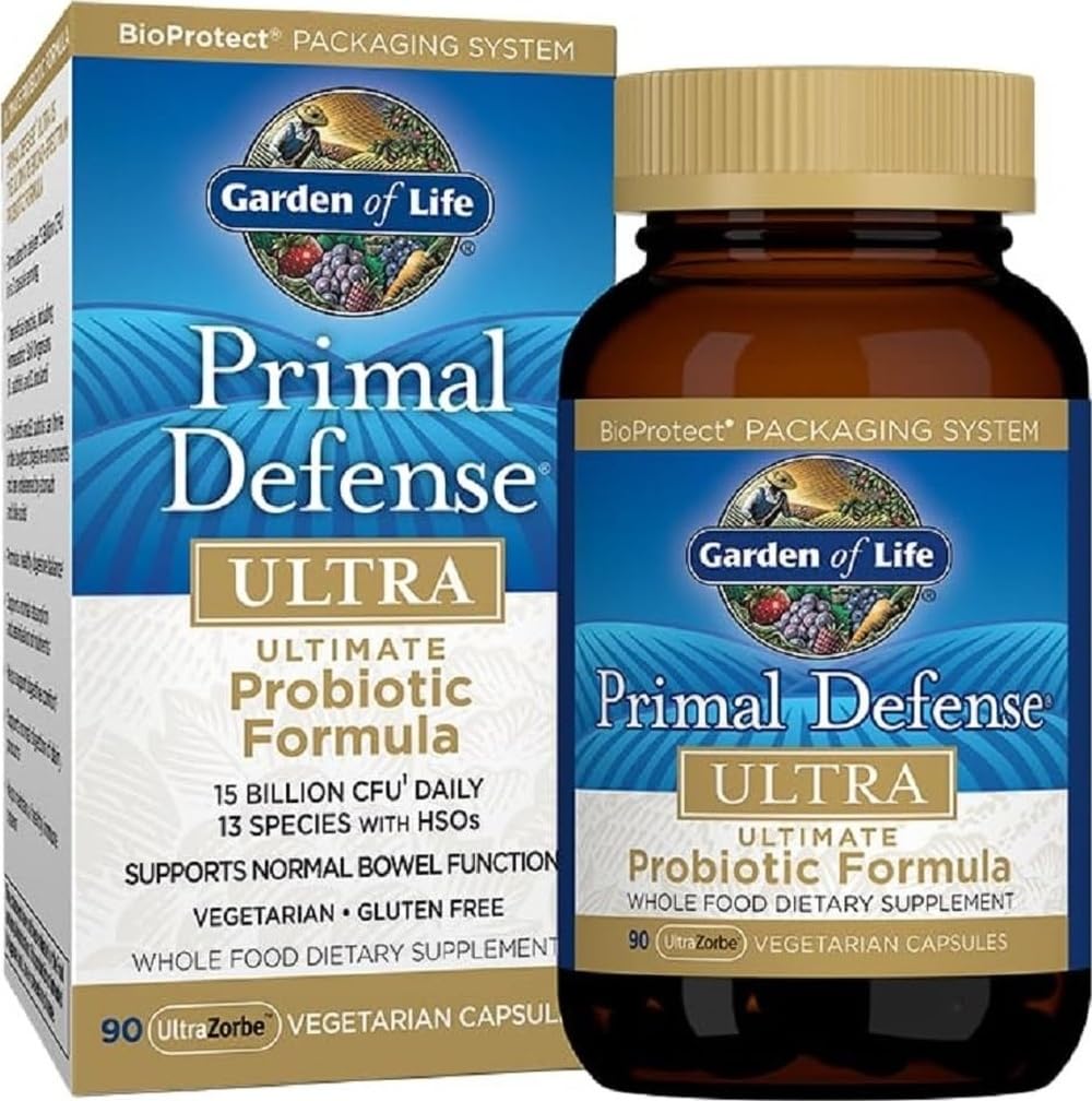 Garden of Life bottle front packaging showing product name and benefits