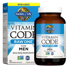 Garden of Life RAW ONE front packaging showing product and benefits