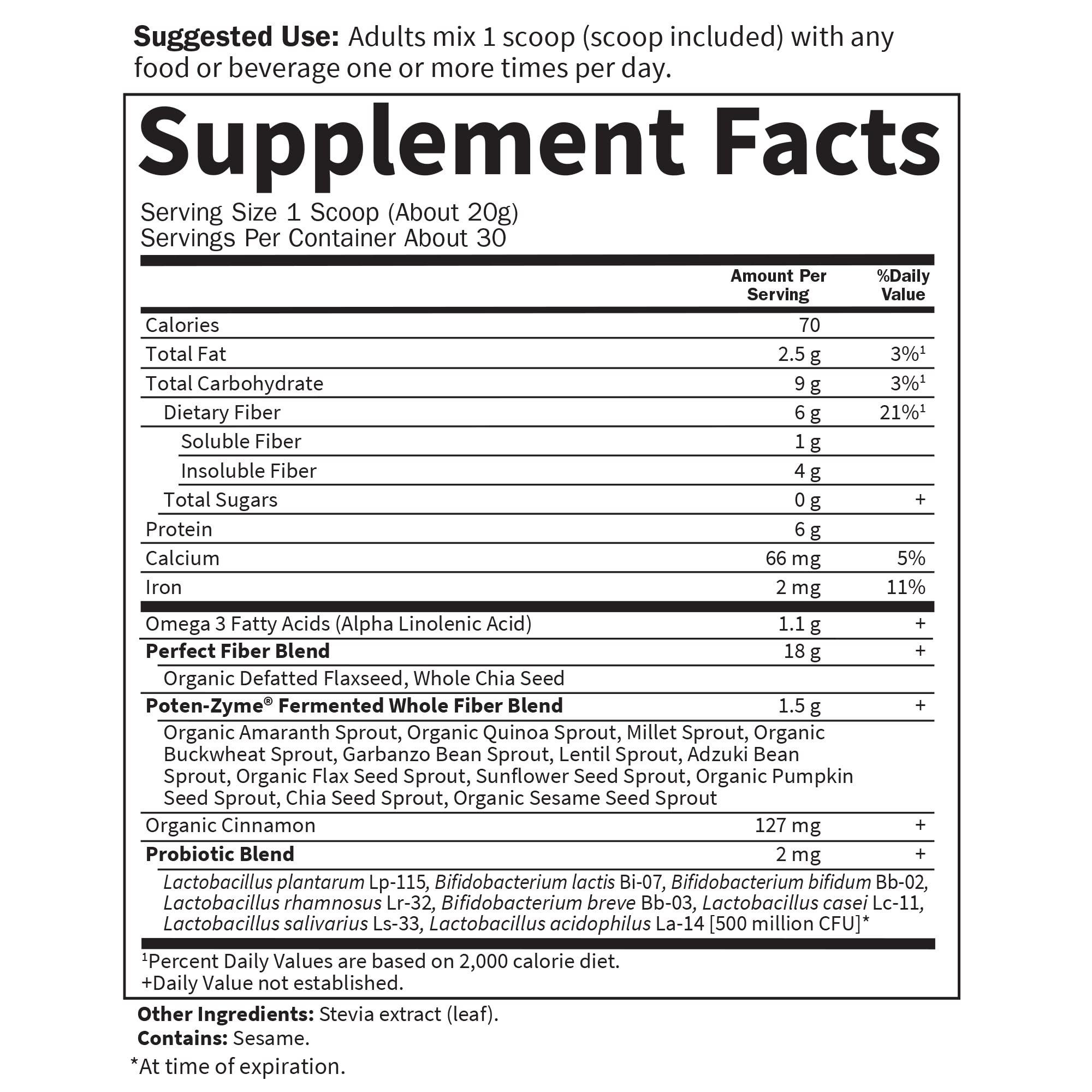 Garden of Life seeds and grains close-up showing sprouted ingredients and nutrient benefit