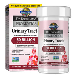 Garden of Life front packaging showing Urinary Tract+ benefits and 60 count