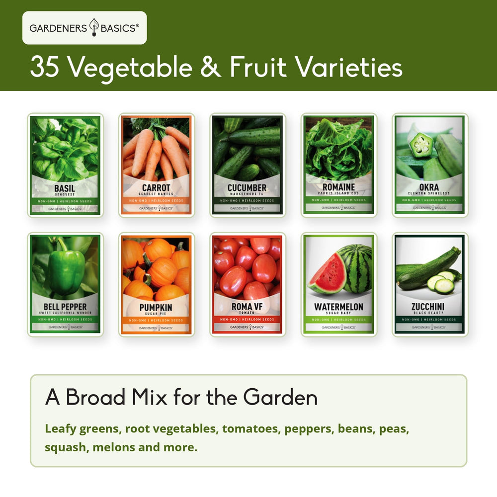 Gardeners Basics close-up of a packet label showing variety and sowing notes