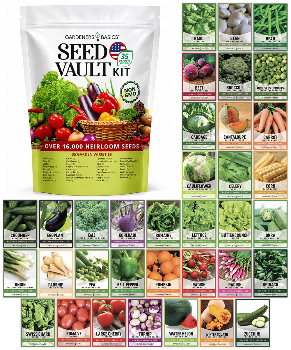 Gardeners Basics front packaging showing kit contents and variety benefits