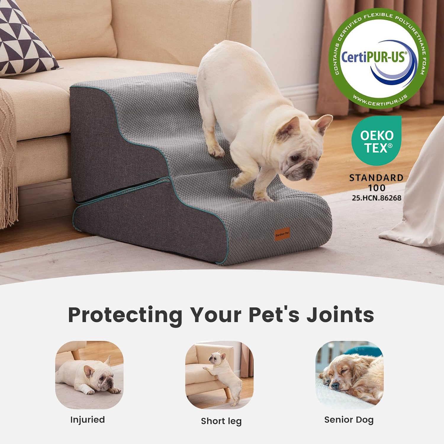 Gardner Pet underside with anti-slip rubber dots for stable floor grip