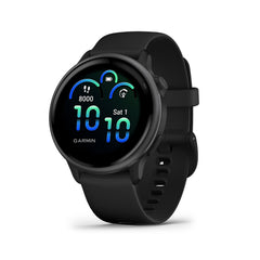 Garmin vívoactive 6 front view showing slate bezel and clear display benefit