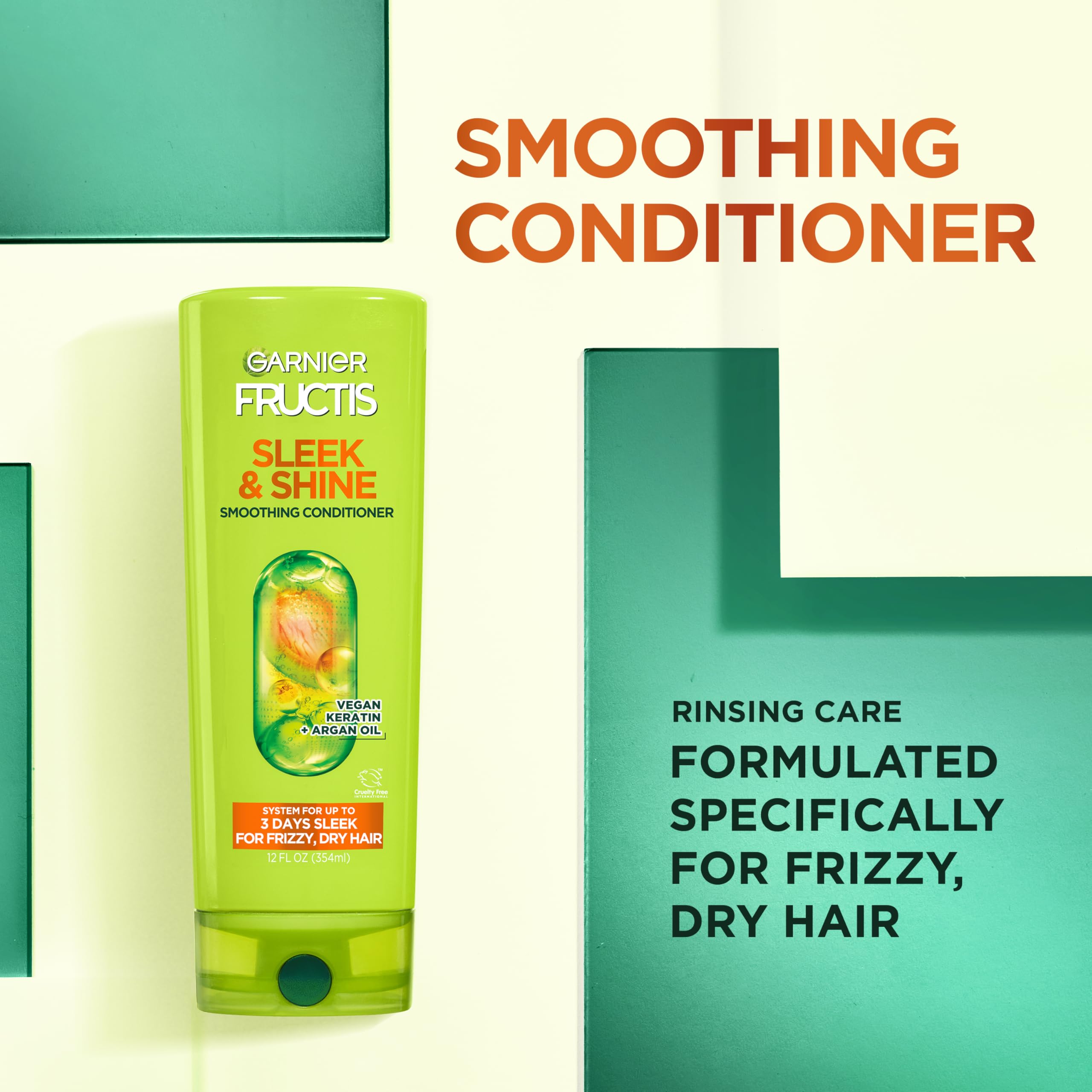 Garnier Fructis argan oil visual highlighting nourishing oil and shine benefit
