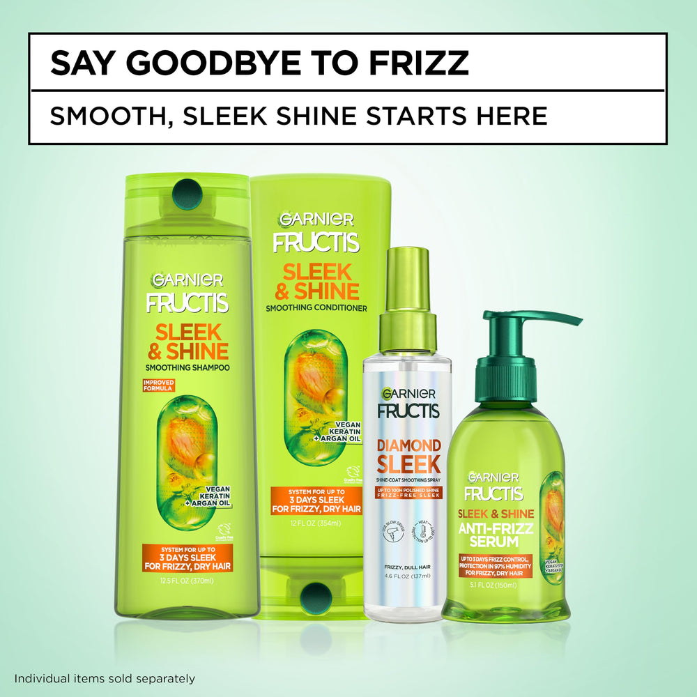 Garnier Fructis vegan keratin visual emphasizing strengthening and frizz control