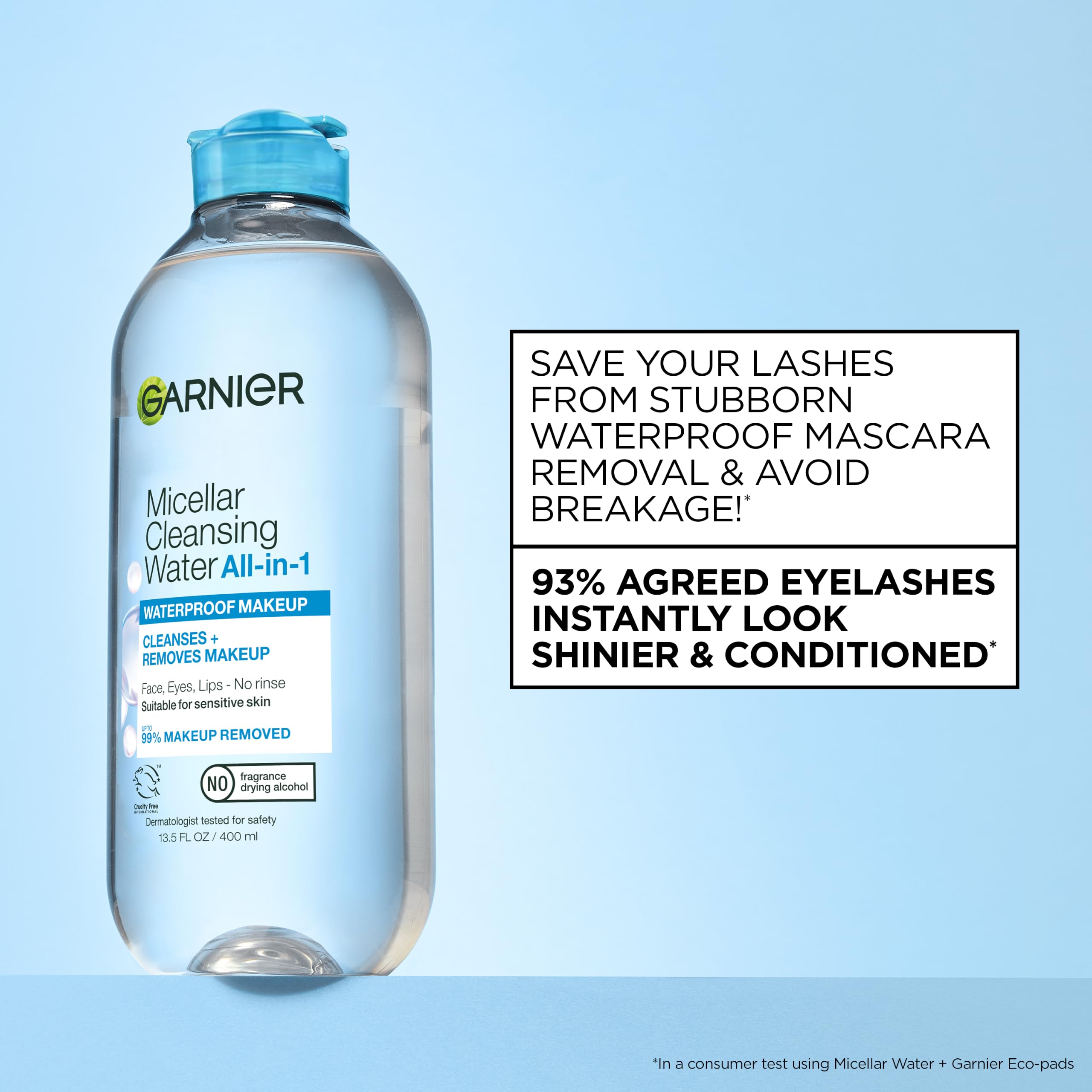 Garnier micellar saturated cotton pad demonstrating effective lift