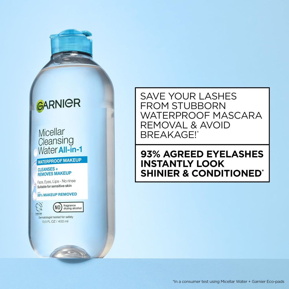 Garnier micellar saturated cotton pad demonstrating effective lift
