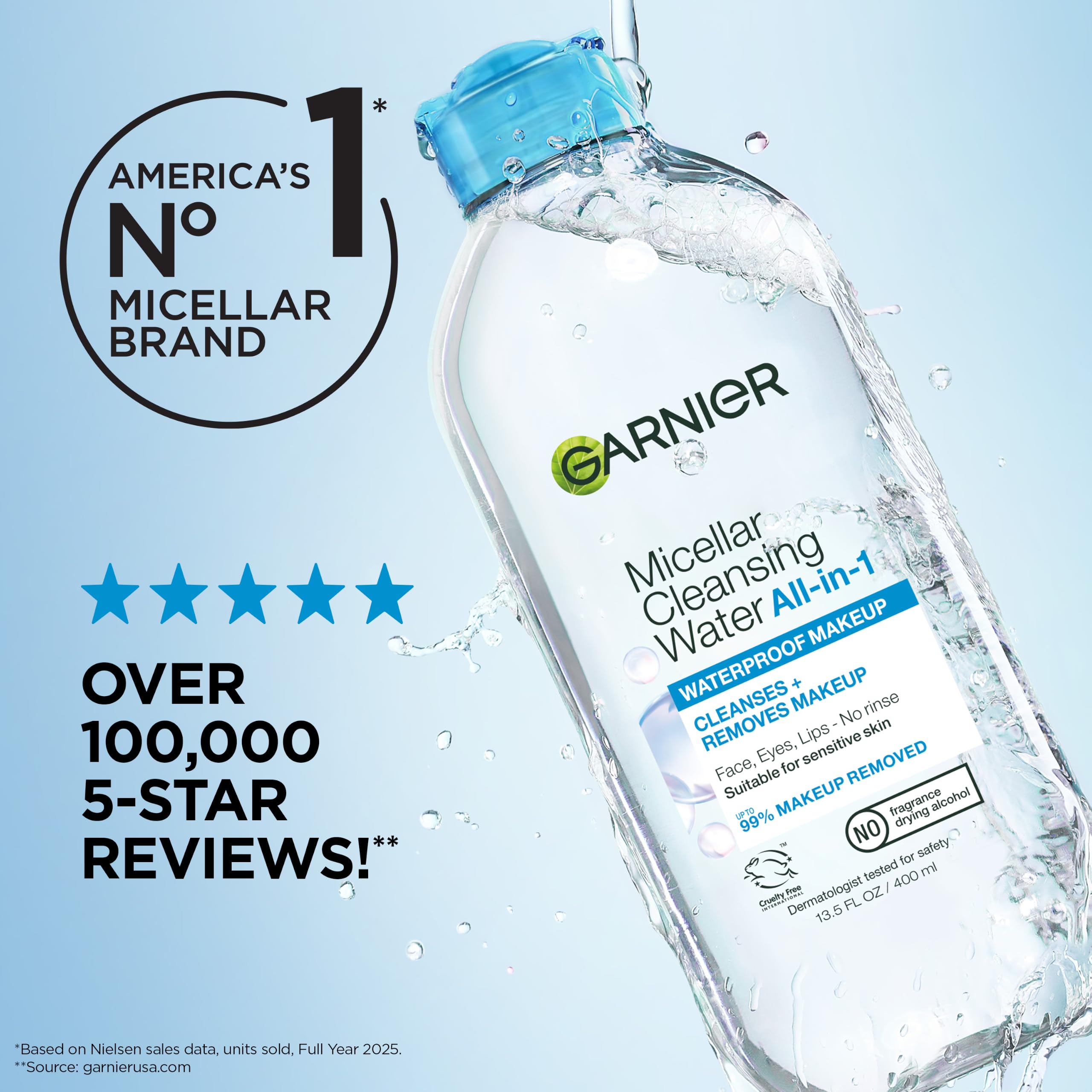 Garnier micellar label ingredients view showing gentle formula