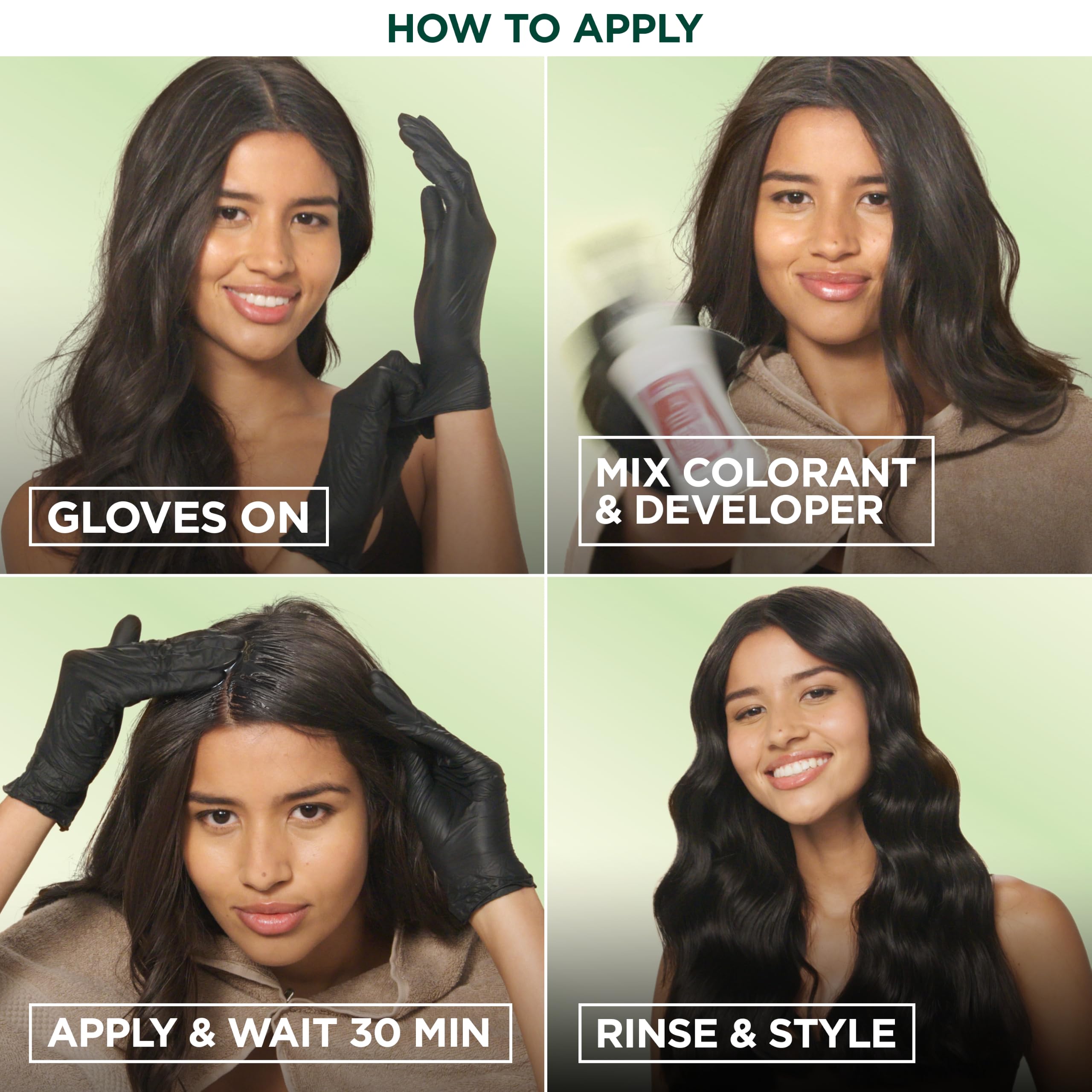 Garnier before and after photo demonstrating full gray coverage benefit