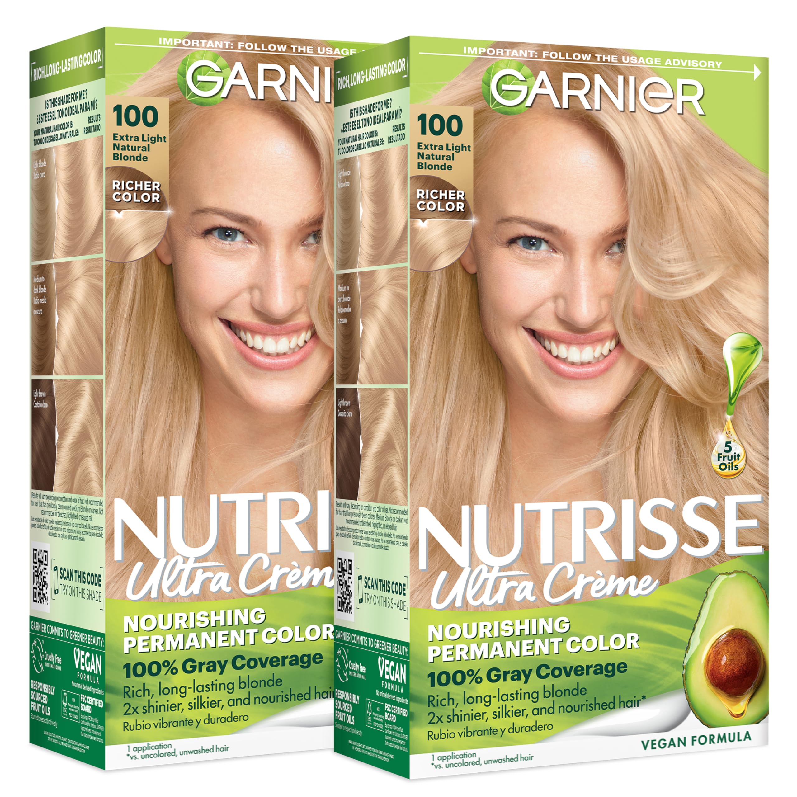 Garnier front box showing shade and kit benefits for easy identification