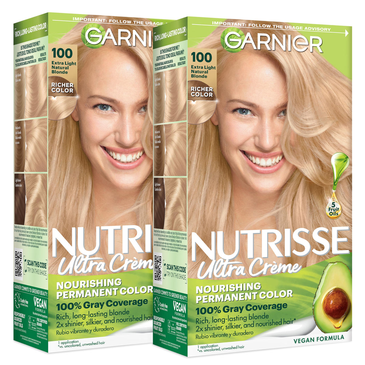 Garnier front box showing shade and kit benefits for easy identification