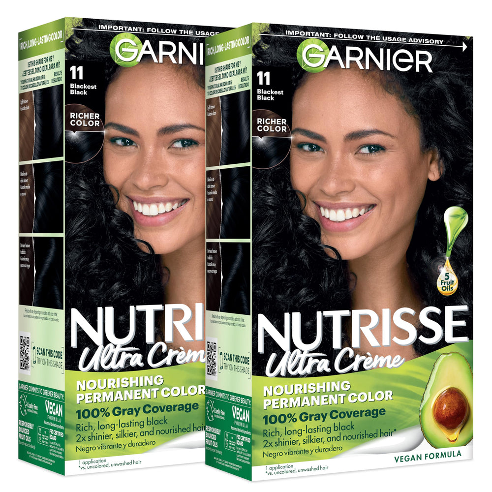 Garnier front packaging showing kit and color name with clear benefits