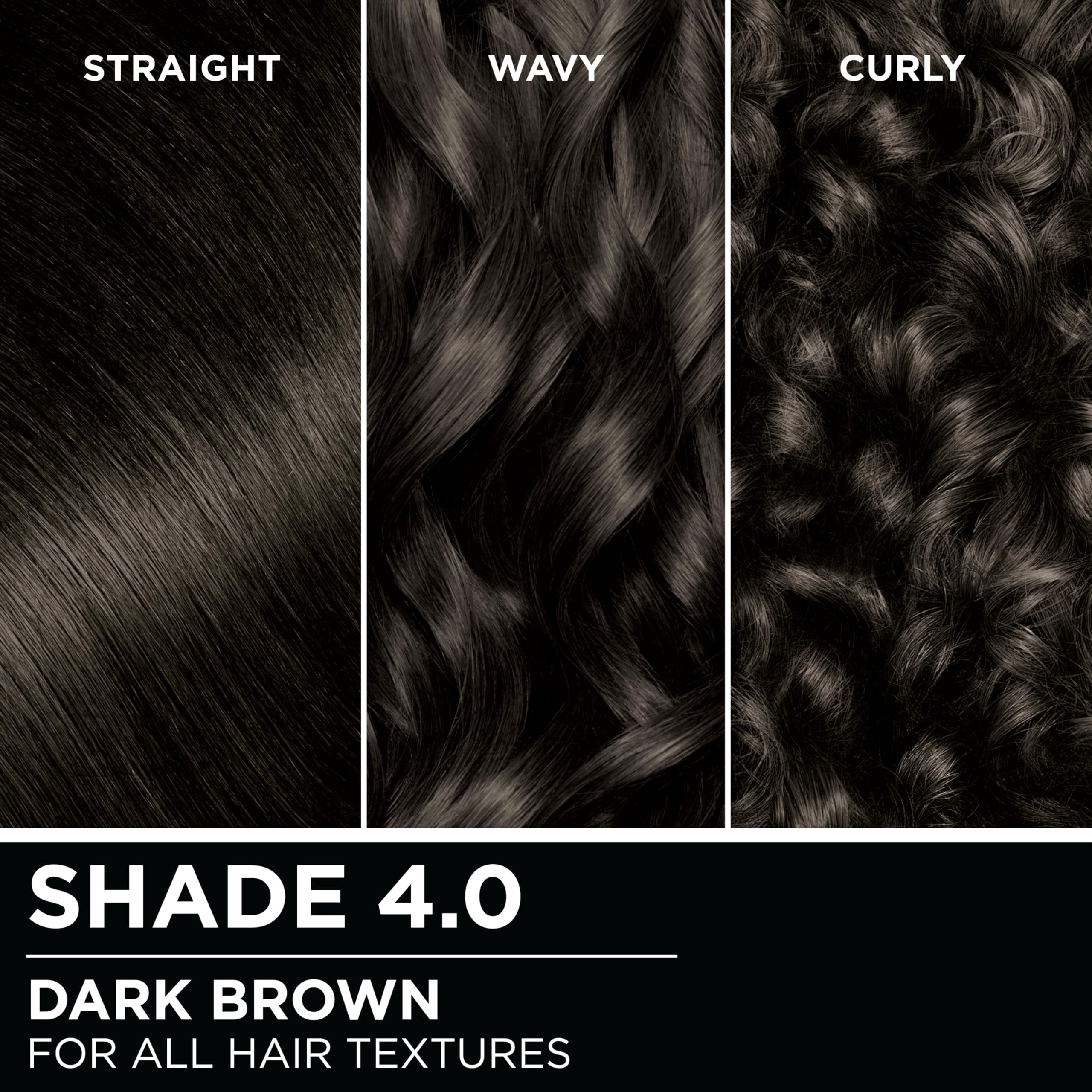 Garnier Olia hair color swatches displaying consistent dark brown shade matching expectations