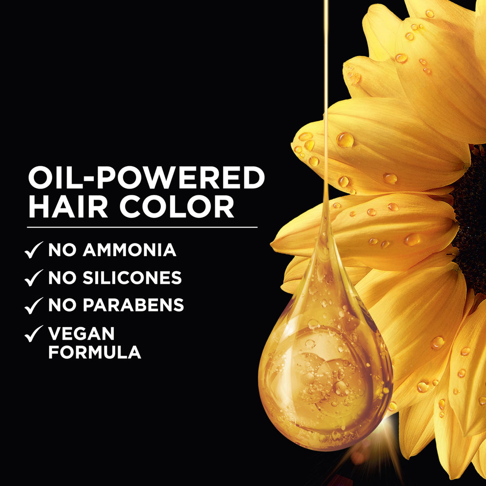 Close-up of Garnier Olia velvety cream texture demonstrating non-drip formula