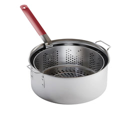 Gas One front view of 10QT fryer pot showing sturdy build and large capacity