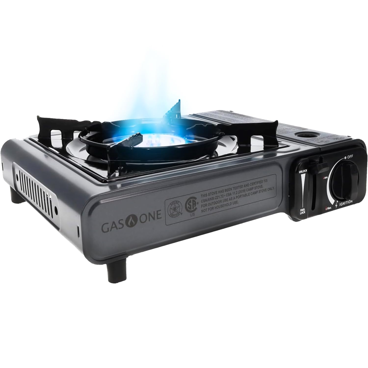 Gas One GS-1000G front view showing compact design and controls for quick setup