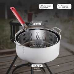 Gas One pot and basket in outdoor use demonstrating easy frying at a cookout