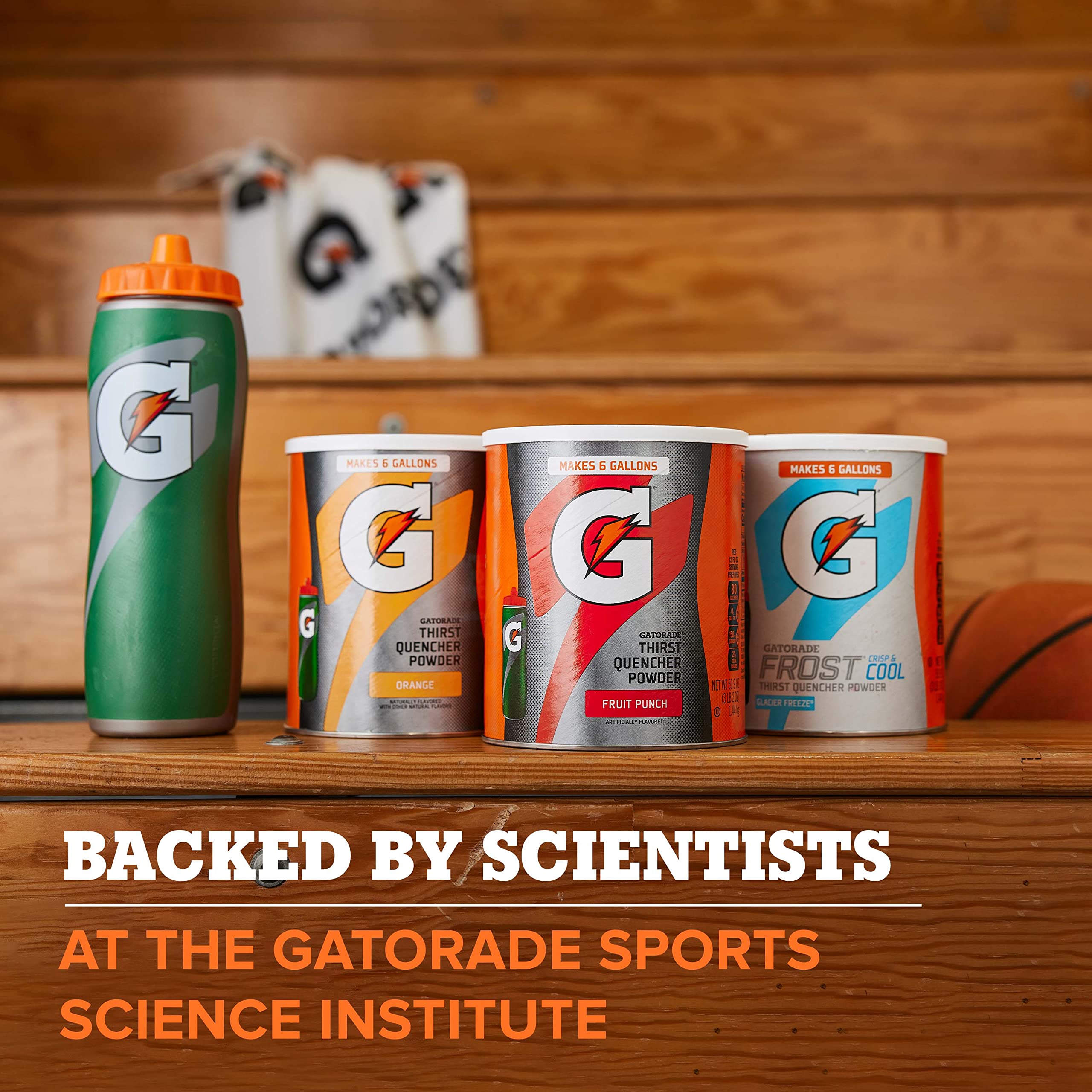 Canister label detail with Gatorade branding and mixing directions