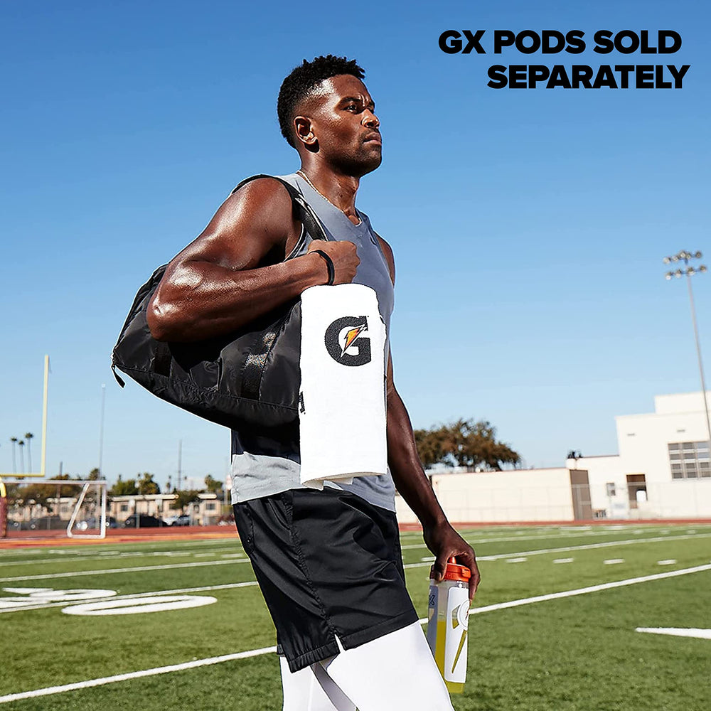 Athlete using Gatorade Gx bottle during training for convenient on-field hydration