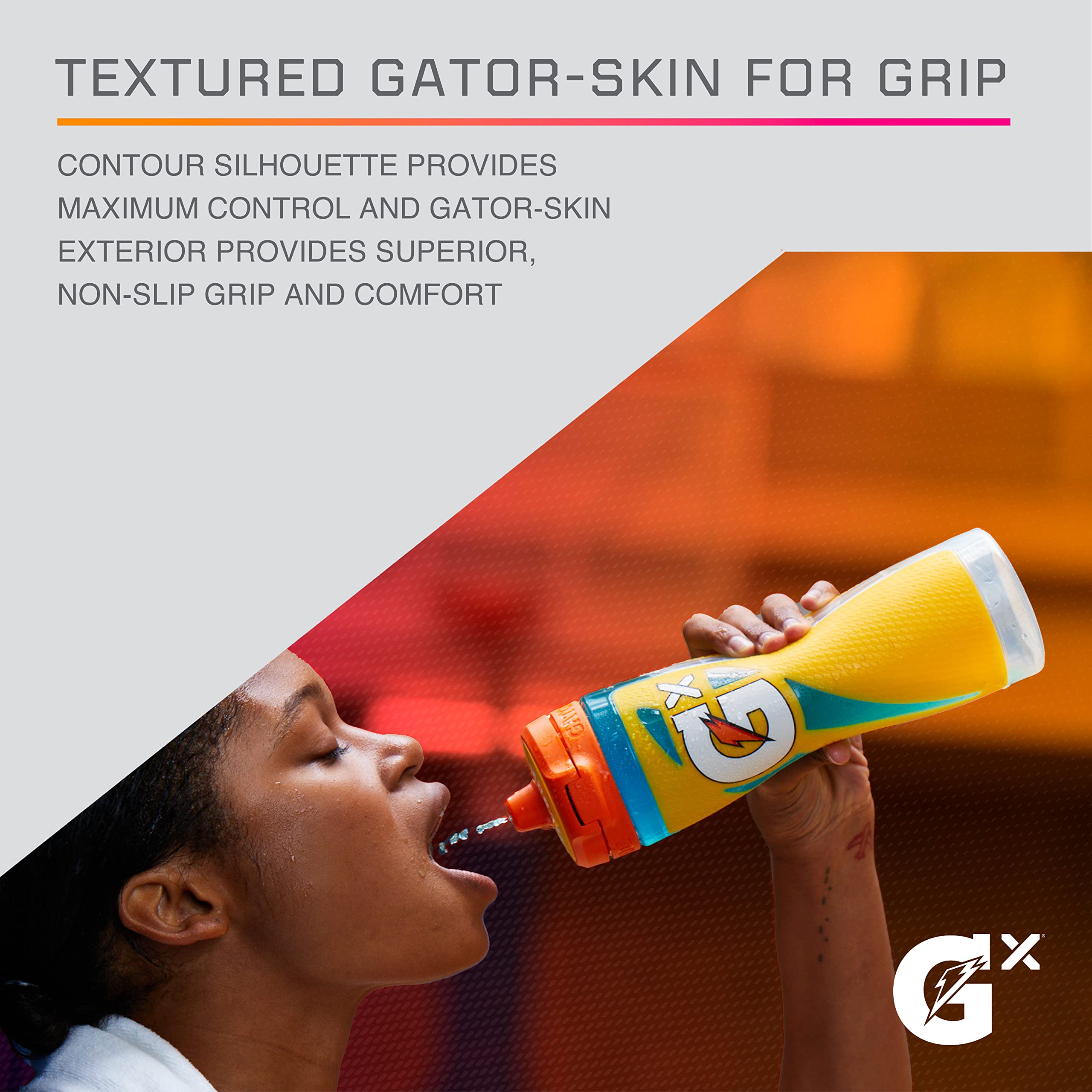 Gatorade Gx bottle opened with formula pod to highlight on-the-go mixing ease
