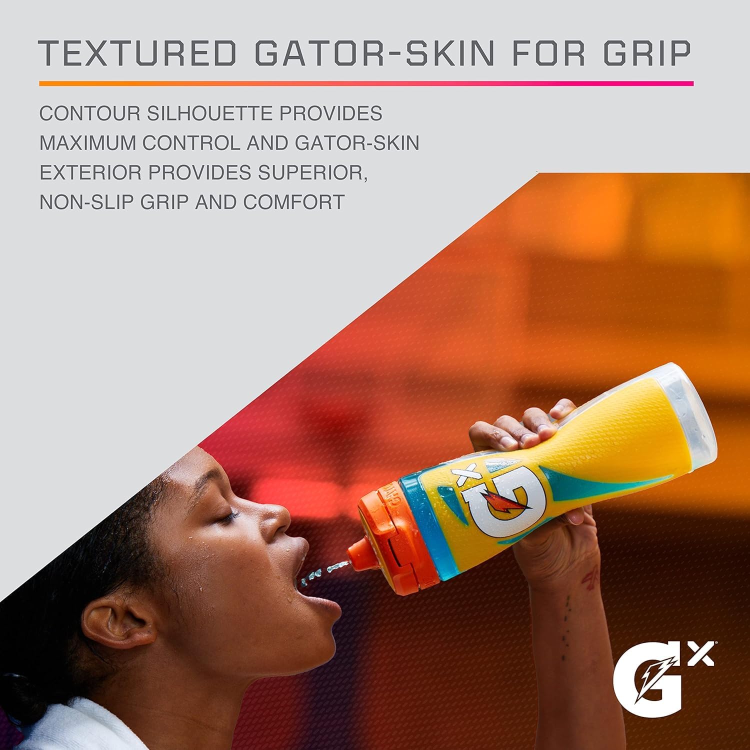 Gatorade bottle with formula pod insertion demonstrated for on-the-go mixing benefit