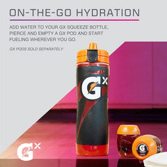 Gatorade Gx marble blue open bottle showing formula pod compartment and easy loading