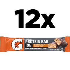 Gatorade recover bar cross section revealing peanut butter chocolate texture