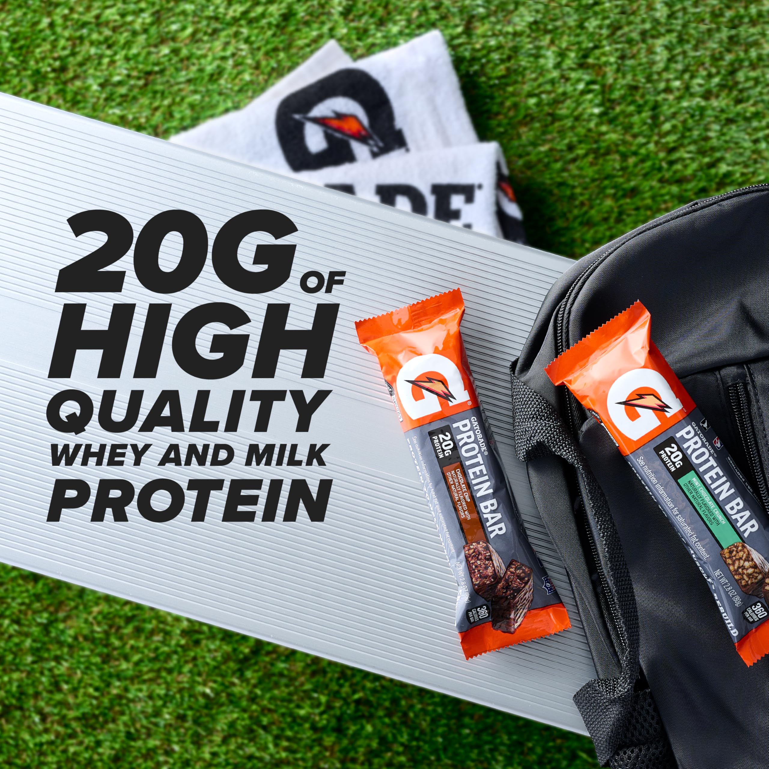 Gatorade recover bar ingredient closeup highlighting protein and carbs