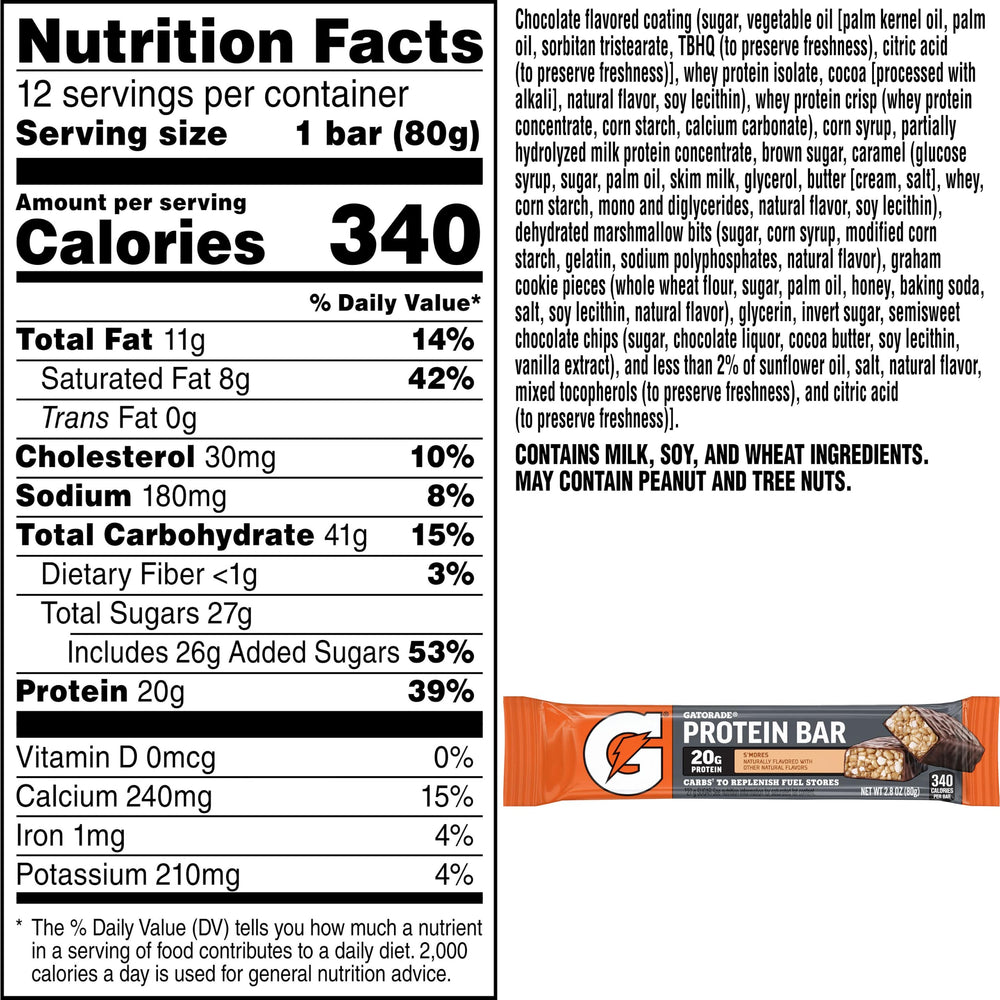 Gatorade unwrapped s'mores bar displaying texture and chew for taste preview