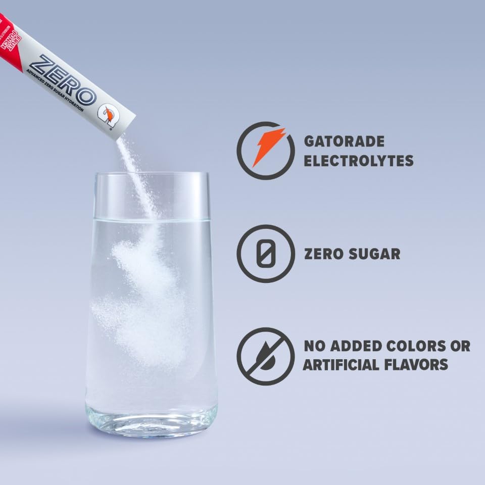 Single Gatorade Strawberry Ice stick in hand ready for portable, on-the-go use