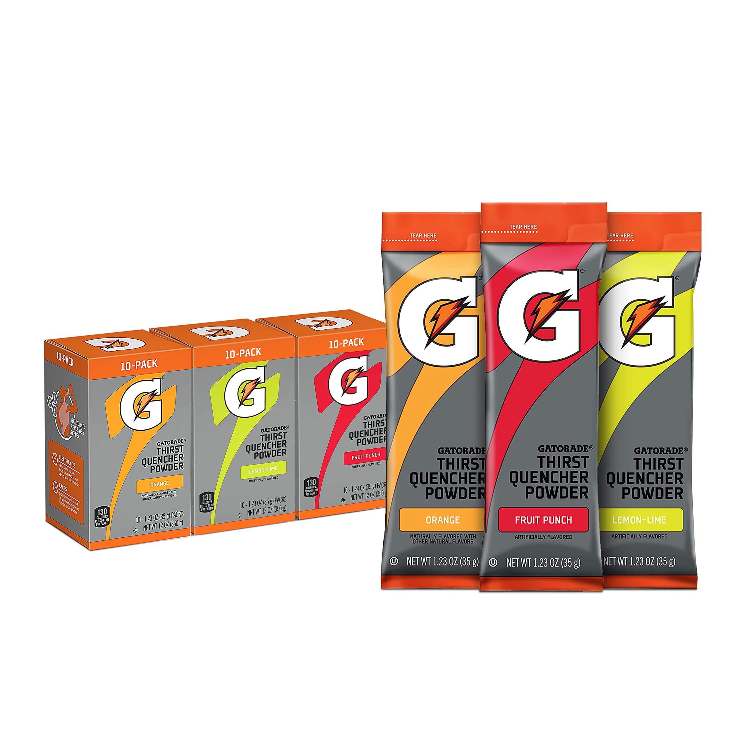 Gatorade front box showing 30-stick variety pack and easy grab convenience