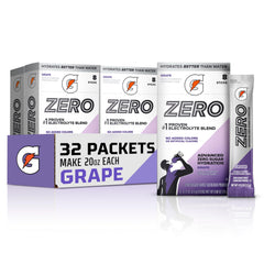 Gatorade front packaging showing grape sticks and servings for easy hydration
