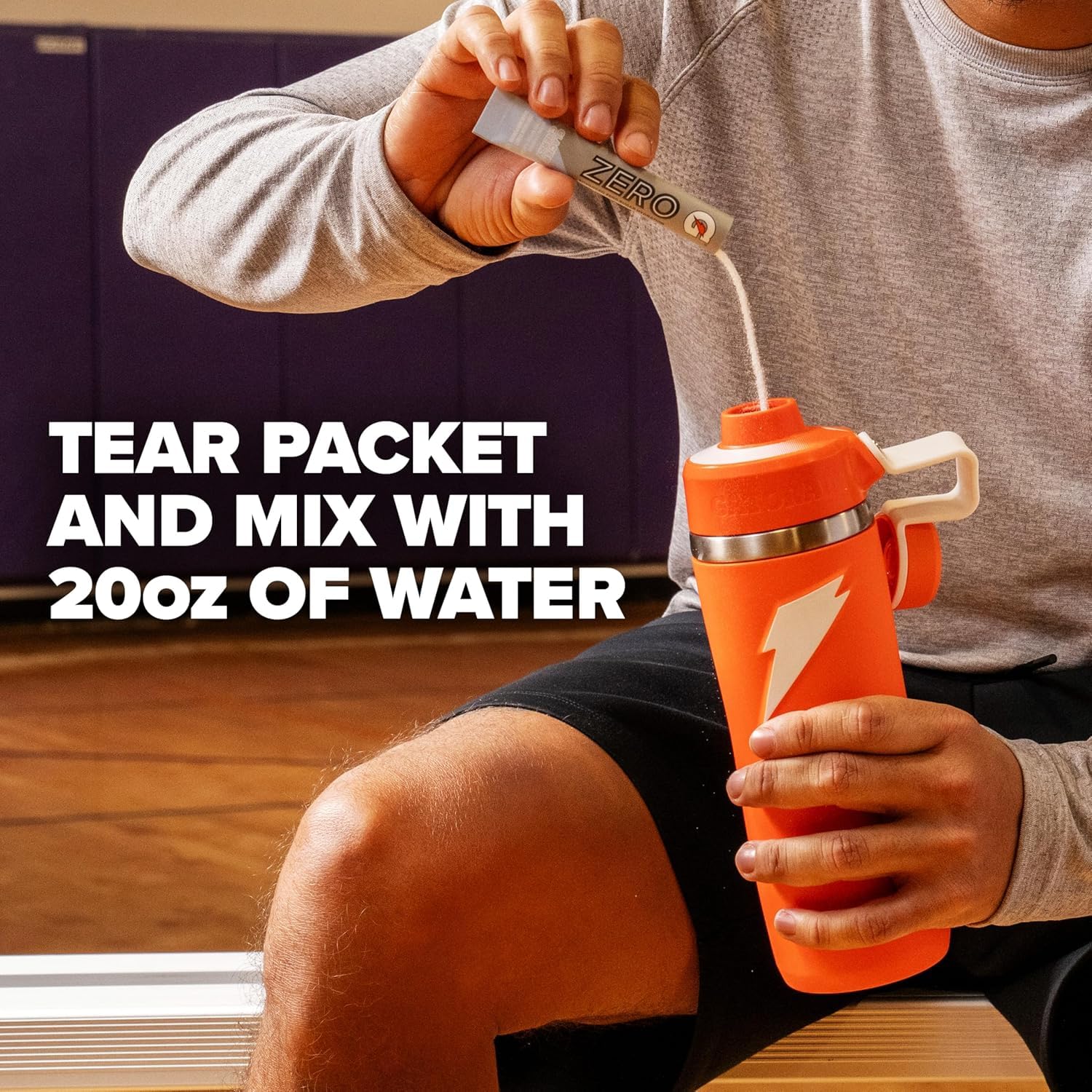 Gatorade Zero athlete drinking after run showing electrolyte replenishment benefit