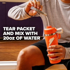 Mixed Gatorade Zero bottle in hand showing brand and on-the-go refreshing hydration