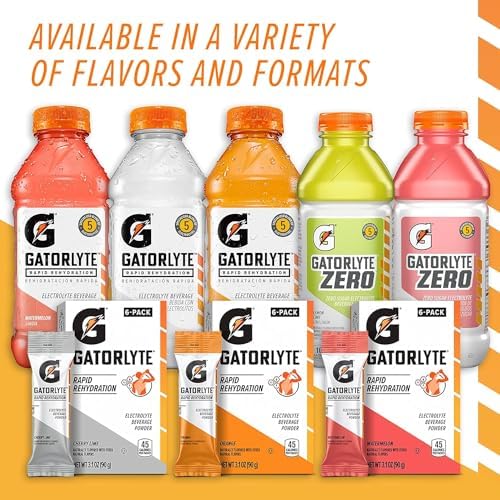 Gatorlyte pouring into glass to show clarity and quick rehydration benefit
