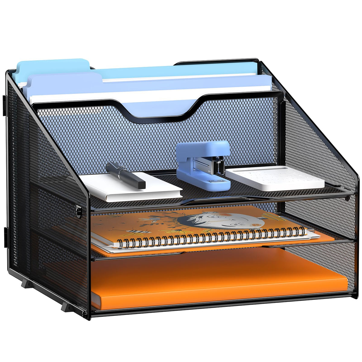 Gawerk front view of assembled file organizer showing neat document storage benefit